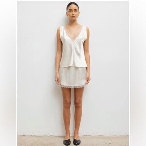 Barb Lace V Neck Tank & Mini Skirt